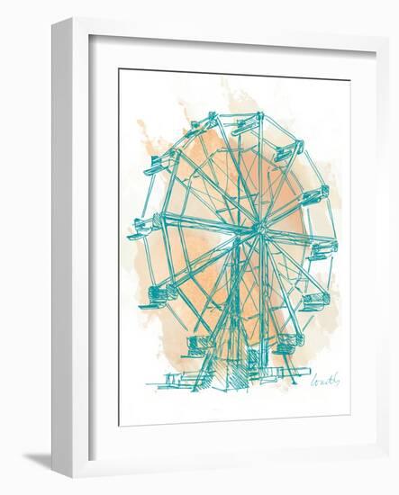 Teal Ferris Wheel I-Lanie Loreth-Framed Art Print