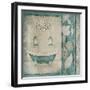 Teal Floral Bath-Jace Grey-Framed Art Print