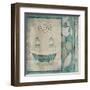 Teal Floral Bath-Jace Grey-Framed Art Print