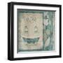 Teal Floral Bath-Jace Grey-Framed Art Print