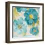 Teal Floral Delicate I-Lanie Loreth-Framed Art Print