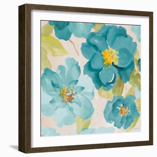 Teal Floral Delicate I-Lanie Loreth-Framed Art Print