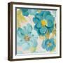 Teal Floral Delicate I-Lanie Loreth-Framed Art Print