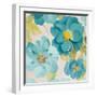 Teal Floral Delicate I-Lanie Loreth-Framed Art Print