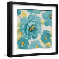 Teal Floral Delicate II-Lanie Loreth-Framed Art Print