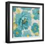 Teal Floral Delicate II-Lanie Loreth-Framed Art Print