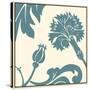 Teal Floral Motif II-Chariklia Zarris-Stretched Canvas