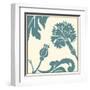 Teal Floral Motif II-Chariklia Zarris-Framed Art Print