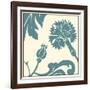 Teal Floral Motif II-Chariklia Zarris-Framed Art Print