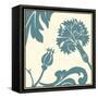 Teal Floral Motif II-Chariklia Zarris-Framed Stretched Canvas