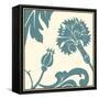 Teal Floral Motif II-Chariklia Zarris-Framed Stretched Canvas