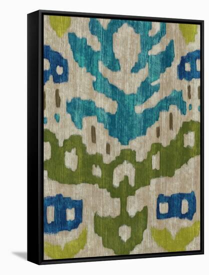 Teal Ikat II-Chariklia Zarris-Framed Stretched Canvas