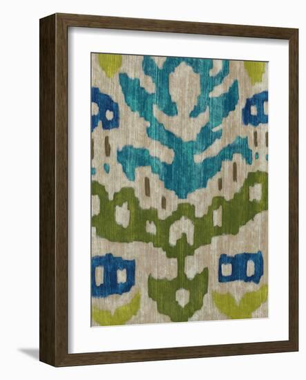 Teal Ikat II-Chariklia Zarris-Framed Art Print