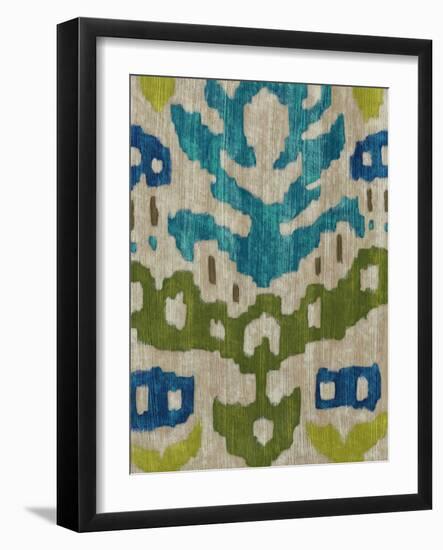 Teal Ikat II-Chariklia Zarris-Framed Art Print