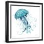 Teal Jelly Fish-Patti Bishop-Framed Art Print