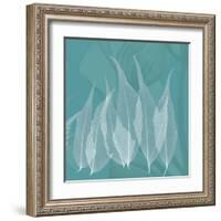 Teal Leaf Xray-Albert Koetsier-Framed Art Print