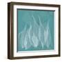 Teal Leaf Xray-Albert Koetsier-Framed Art Print