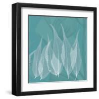 Teal Leaf Xray-Albert Koetsier-Framed Art Print