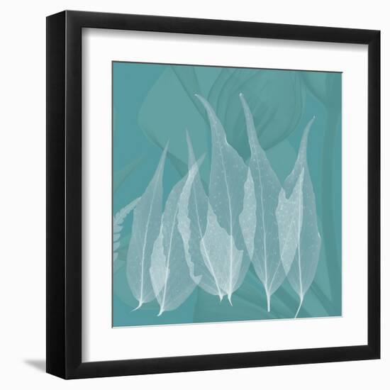 Teal Leaf Xray-Albert Koetsier-Framed Art Print