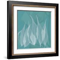 Teal Leaf Xray-Albert Koetsier-Framed Art Print