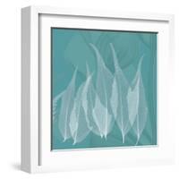 Teal Leaf Xray-Albert Koetsier-Framed Art Print