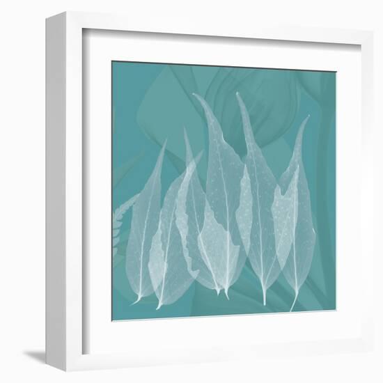 Teal Leaf Xray-Albert Koetsier-Framed Art Print