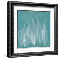 Teal Leaf Xray-Albert Koetsier-Framed Art Print