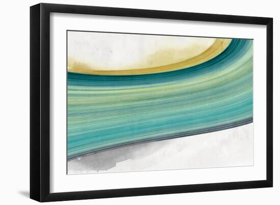 Teal Lines-null-Framed Art Print