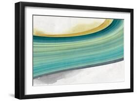 Teal Lines-null-Framed Art Print