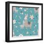 Teal Mama Llama Pattern-Lisa Norris Artworks-Framed Art Print