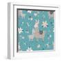 Teal Mama Llama Pattern-Lisa Norris Artworks-Framed Art Print