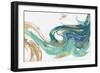 Teal Marble-null-Framed Art Print