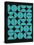 Teal Mid Century Composition-Eline Isaksen-Stretched Canvas