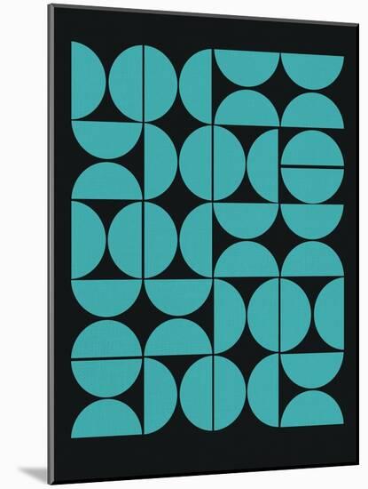 Teal Mid Century Composition-Eline Isaksen-Mounted Art Print