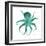 Teal Octopus-Albert Koetsier-Framed Art Print