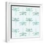 Teal Pattern with Dragonflies-ameu-Framed Art Print