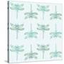 Teal Pattern with Dragonflies-ameu-Stretched Canvas