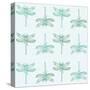 Teal Pattern with Dragonflies-ameu-Stretched Canvas