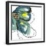 Teal Petals-Jan Weiss-Framed Art Print