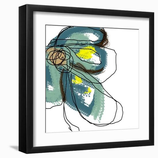 Teal Petals-Jan Weiss-Framed Art Print