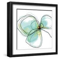 Teal Petals-Jan Weiss-Framed Art Print