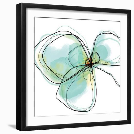 Teal Petals-Jan Weiss-Framed Art Print