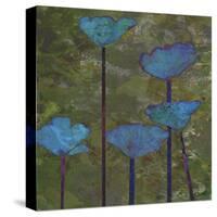 Teal Poppies I-Ricki Mountain-Stretched Canvas