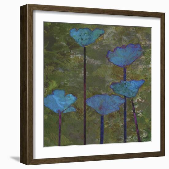 Teal Poppies I-Ricki Mountain-Framed Art Print