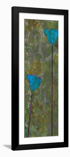 Teal Poppies IV-Ricki Mountain-Framed Art Print