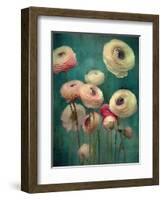 Teal Ranunculus 9-null-Framed Art Print