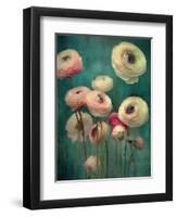 Teal Ranunculus 9-null-Framed Art Print