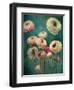 Teal Ranunculus 9-null-Framed Art Print