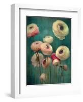 Teal Ranunculus 9-null-Framed Art Print