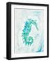 Teal Seahorse-Ajoya Grace-Framed Art Print